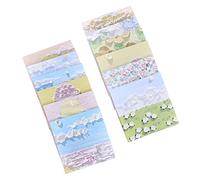 OSALADI 24Pcs Self Adhesive Memo Pads with Oil Painting Landscape Designs Mixed Style for Office School Home Use for Do Lists and Reminders Decorative Pastel Notepads