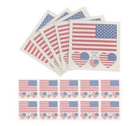 OSALADI 25pcs American Flag Temporary Tattoos Stickers, Removable and Washable Plastic Party Tattoos for Independence Day, for Cars and Windows Decorations