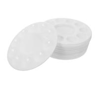 OSALADI 25pcs Round Plastic Paint Tray Palette with Wells Safe Washable Paint Pallets for Classroom Home Outdoor Watercolor Art Activities