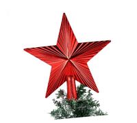 OSALADI 2Pcs 20Cm Red Plastic Christmas Treetop Star Pendant Five-Pointed Star Ornament for Holiday Tree Decoration