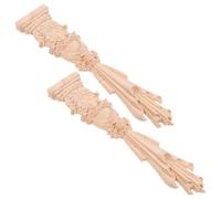 OSALADI 2pcs 30x6cm Solid Wood Carved Decorative Onlays for Fireplace Cabinet Door Embellishments, Retro Wooden Applique Trim Suitable for Home Furniture Decor