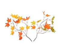 OSALADI 2pcs Artificial Maple Leaf Decoration Realistic Fall Leaves Simulation Ornament for Wall Decoration and Office Use Cloth Material Autumn Home Decor Random Color