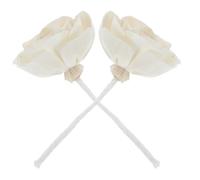 OSALADI 2pcs Beige Flower Diffuser Replacement Sticks with Cotton Wick and Rice Paper for Essential Oil Aromatherapy, Decorative Faux Flower Design, for Living Rooms and Office Air Quality