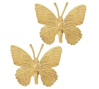 OSALADI 2Pcs Brass Butterfly Drawer Knobs Cabinet Pulls, Single Hole Brass Handles for Wardrobe, Cupboard and Furniture, Vintage Metal Butterfly Drawer Handles for Kitchen and Bathroom