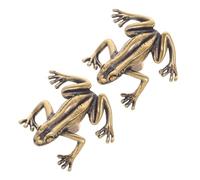 OSALADI 2pcs Brass Frog Cabinet Knobs Single Hole Drawer Pulls Small Animal-Shaped Handles for Bedroom Wardrobe Cupboard Furniture Hardware