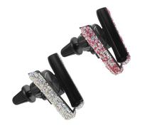 OSALADI 2pcs Car Phone Holder Vent Clip Mount with Glitter Rhinestone Stable Air Vent Cellphone Bracket for Women S Car Interior Quick Installation and Compact Design