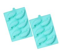 OSALADI 2pcs Carp Shape Silicone Cake Molds 6-Cavity Fish Design 24x16.4x2.4cm Non-Stick Baking Accessory for Chocolate, Mousse, and Dessert Baking in Home Kitchen Random Random Color