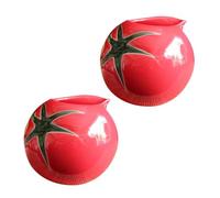 OSALADI 2pcs Ceramic Tomato-Shaped Milk Jug Set Japanese Style Porcelain Milk Cup for Kitchen and Restaurant Suitable for Coffee Juice and Serving