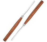 OSALADI 2Pcs Cosmetic Spatula Mixer Set, Rosewood Foundation Mixing Sticks for Professional Makeup, Long Metal Makeup Spatulas for Precise Cosmetic Blending and Application