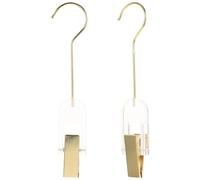 OSALADI 2pcs Crystal Laundry Hangers with 15cm Gold Metal Hooks, Multi-Functional Clothes Clips for Scarves, Hats, Pants Adjustable Small Hook Clips for Closet Organization