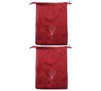 OSALADI 2pcs Dark Red Drawstring Hair Dryer Bag with Thickened Velvet Fabric, Portable Blow Dryer Organizer Pouch for Travel, Hotel, and Hair Styling Accessories Storage