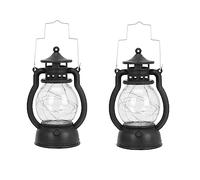 OSALADI 2pcs Decorative Retro Small Oil Lamp Pendant Lamp LED Hanging Lanterns for Christmas Table Centerpieces Home Light Decor Vintage Plastic Night Light