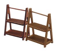 OSALADI 2pcs doll house storage rack doll house furniture mini plant stand mini house furniture house plant stand 1/12 scale accessories small plant stand wooden desktop flower stand