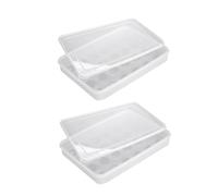 OSALADI 2pcs Egg Carton Plastic Egg Storage Box Tray Holder for Home Refrigerator Kitchen Use