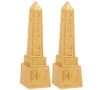 OSALADI 2Pcs Egyptian Tower Decor Ancient Egypt Statue for Home Desktop Decoration Egyptian Ornament with Unique Design Present for Friends and Family
