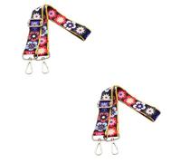 OSALADI 2pcs Ethnic Style Printing Adjustable Bag Strap Wide Belt for Crossbody Handbags Clip Attachments for Fashion Design Accessory