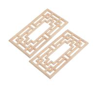 OSALADI 2pcs European Style Wood Carved Appliques Decorative Wood Decals for Furniture Cabinets Doors Beds Walls Wardrobes Easy DIY Installation Elegant Home Accent