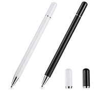 OSALADI 2pcs Fine Tip Touch Screen Stylus Dual-head Capacitive Pen for Tablets and Phones High Sensitivity Ergonomic Design for Writing and Drawing Black White Colors