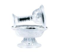 OSALADI 2pcs Glass Buddhism Offering Cups with High Foot, Temple Water Bowls for Home Worship and Rituals, Multi-use Decorative Buddha Supply Accessories