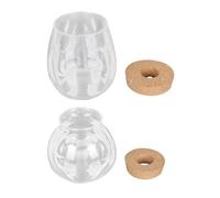 OSALADI 2Pcs Glass Ecological Bottle Set for Indoor Moss and Hydroponic Plants, Small Water Drop and Wide Belly Planter Terrarium Bottles for Desktop Green Plant Display