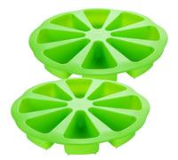 OSALADI 2pcs Green Silicone Cake Mold Set Orange Shape, 80ml Mini Mousse and Cheesecake Baking Pans, Reusable Non-Stick Silicone Moulds for Home Baking and Chocolate Desserts