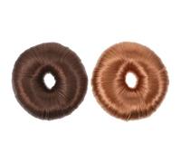 OSALADI 2pcs Hair Donut Bun Maker Set for Women Light Coffee and Gold Wig Hair Modelling Tool for Stylish Ponytail