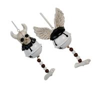 OSALADI 2pcs Halloween Skull Wind Chimes Outdoor Wind Bell Decorations with Clear Chime Sound Intricate Horror Design for Porch Garden Haunted House Props