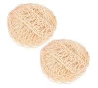 OSALADI 2pcs Handmade Sisal Bath Brushes Body Scrubbers Exfoliating Natural Sisal Sponge Balls for Bathing and Showering Body Care in Beige