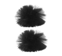 OSALADI 2pcs Lapel Microphone Covers Plush Thickened Mic Dust Shield for Wireless Lavalier Mics, Black 10mm, Suitable for Recording Streaming and Live Broadcast