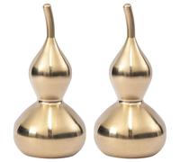 OSALADI 2pcs Large Thin Waist Brass Gourd Statue Vintage Feng Shui Prosperity Ornament Home Decor Figurines for Housewarming and Desktop Display