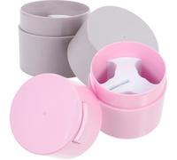 OSALADI 2pcs Lash Glue Container Set with Sealed Storage Jars for Eyelash Extension Supplies, Pink and Grey Cosmetic Glue Holder for Professional and Home Use