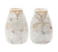 OSALADI 2pcs Marine Glass Vase Scallop Vase White Mosaic Pattern Simple Design Artistic Flavor Practical Flowers and Plant Container for Coffee Shop