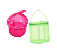 OSALADI 2pcs Mesh Yarn Ball Holder Bag Nylon Knitting Crochet Tote for Tangle Crafting Projects Round Spacious Ventilated Organizer for Travel and Outdoor Use