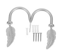 OSALADI 2pcs Metal Curtain Tieback Hooks Wall Mounted Curtain Tie Back Wall Hooks Silver Iron Abs Unique Shape Modern Elegant Design Strong Support Space Optimization for Home Living Room