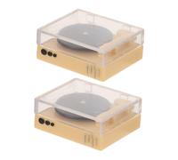 OSALADI 2pcs Mini Cd Player for Dollhouse Record Player Model Vinyl Records for Desk Decor