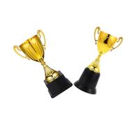 OSALADI 2pcs Mini Gold Award Trophy with Black Base Fade Resistant Plastic Prize Winner Cups for Corporate Events School Competitions Party Favors and Personal Collections