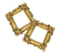 OSALADI 2pcs Mini Vintage Resin Photo Frames Gold Compact DIY Crafts Decorative Tabletop Picture Frame for Home Décor and Phone Case Accessories