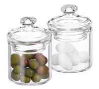 OSALADI 2pcs Miniature Jar 1:12 Scale Kitchen Accessories Miniature Glass Bottles with Caps Mini House Decor for Dollhouse Layout Kitchen Restaurant, Glass