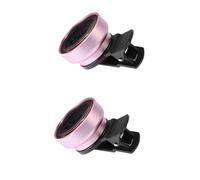 OSALADI 2pcs Mobile Phone Lens Wide Angle and Macro Lens for Smartphone Photography Clip Design Compatible and Rose Gold