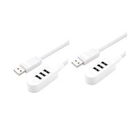 OSALADI 2pcs Multi-function Charger Hub Extension Line for High-speed Data Transmission Compact Design White for Easy Portability