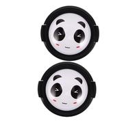 OSALADI 2pcs Panda Pattern Lens Caps Cute Cartoon Design Lens Covers Easy to Install for Outdoor and Indoor Photography