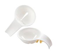 OSALADI 2pcs Portable Egg Separators with Ergonomic Handle, White Plastic Yolk Divider and Egg White Filter, Useful Kitchen Cooking Tool for Baking and Restaurants