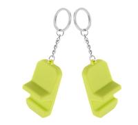 OSALADI 2pcs Portable Silicone Phone Stand Keychain with Glow Yellow Compact Desk Mobile Phone Holder for Smartphones and Tablets Universal Hands-free Cell Prop for Travel and Office