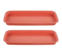 OSALADI 2pcs Rectangular Terracotta Plant Drip Trays 40cm X 15cm Water Catcher Saucers for Indoor and Outdoor Window Sill Planter Drainage Protection