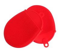 OSALADI 2pcs Red Silicone Body Scrubbers Exfoliating Handheld Bath Brush for Shower and Hair Washing Multifunctional Cleaning Tool