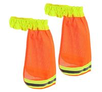 OSALADI 2pcs Reflective Mesh Hard Hat Covers with Neck Sun Shade, Breathable Fluorescent Orange Helmet Accessories for Construction Worker Safety