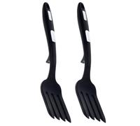 OSALADI 2pcs Silicone Cooking Forks Flexible Large Pasta Forks Non-Stick Food Heat Resistant Kitchen Utensils for Cooking and Serving