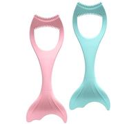 OSALADI 2pcs Silicone Eyeliner Stencil and Mascara Shield Kit, Eyelash Extension Aid Mermaid Pink and Blue Colors, Eye Makeup Guide Tool for Precise Application and Lash Protection