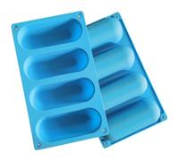OSALADI 2Pcs Silicone Sausage Baking Molds, 4 Cavity Hotdog Pan Tray Easy Release for Oven and Grill Cooking