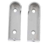 OSALADI 2Pcs Silver Wardrobe Tube Support Brackets Cast Metal Rod Accessories Furniture Hardware Clothes Hanging Rod Holder Compatible with Standard Oval